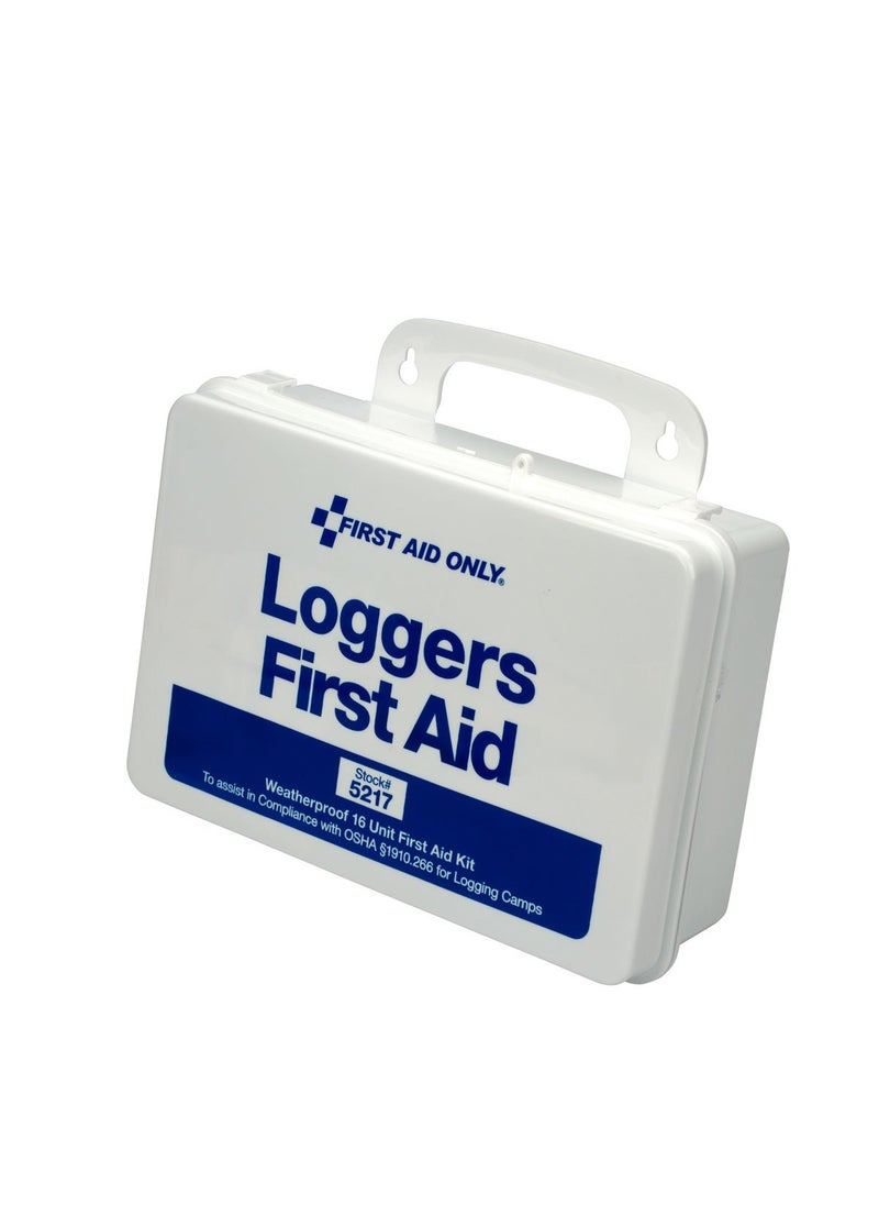 First Aid Only 5217 25-Person Weatherproof Plastic Forestry Loggers First Aid Kit, 66 Pieces