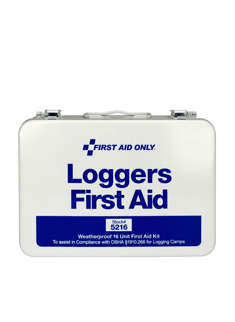 First Aid Only 5216 25-Person Weatherproof Metal Forestry Loggers First Aid Kit, 69 Pieces