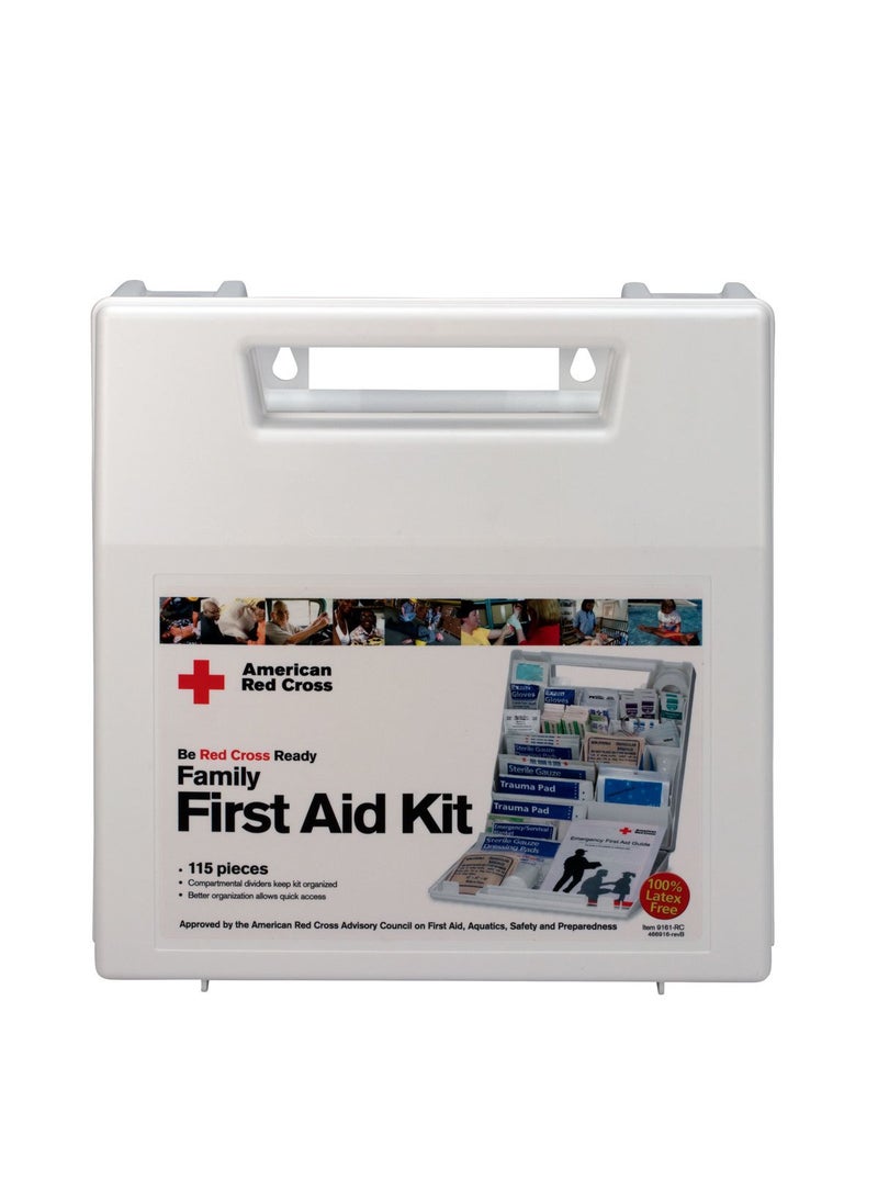 First Aid Only 9161-RC American Red Cross Deluxe Family First Emergency First Aid Kit for Home and Travel, 115 Pieces