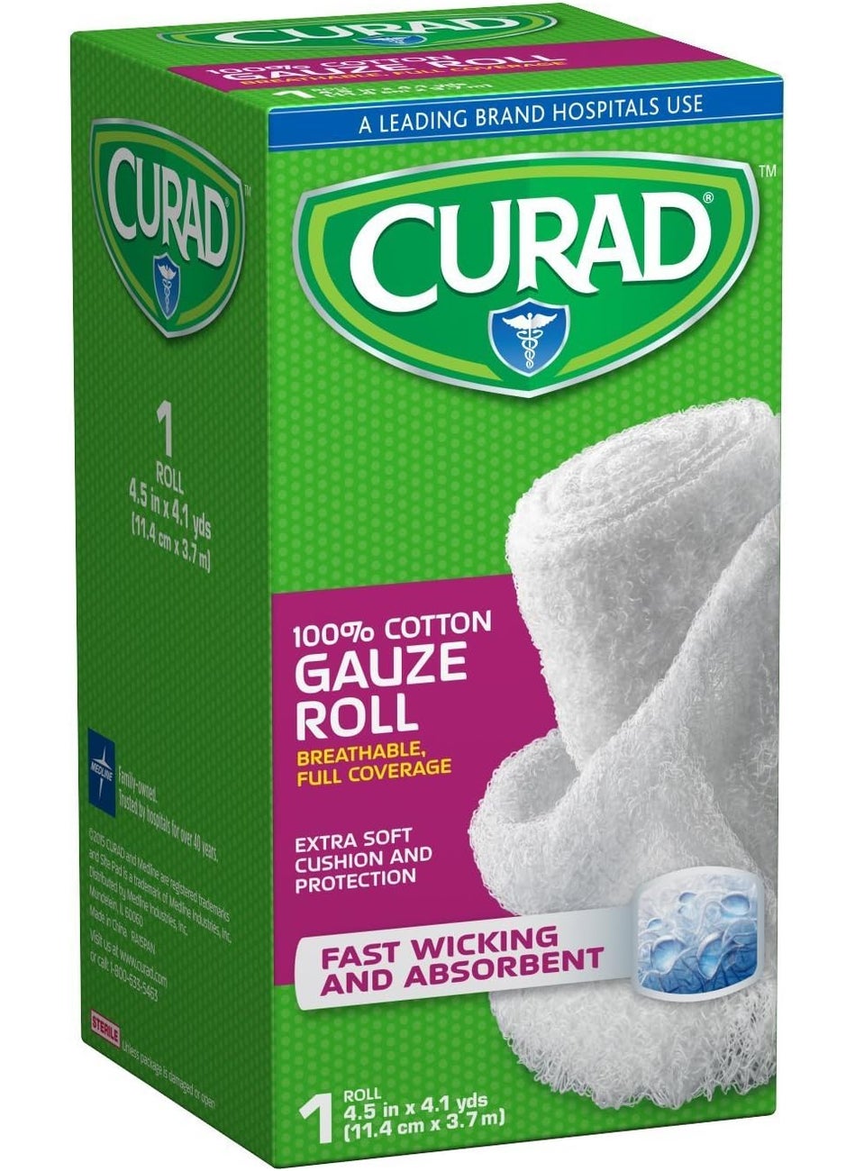Curad Cotton Stretch Rolled Gauze, 4.5