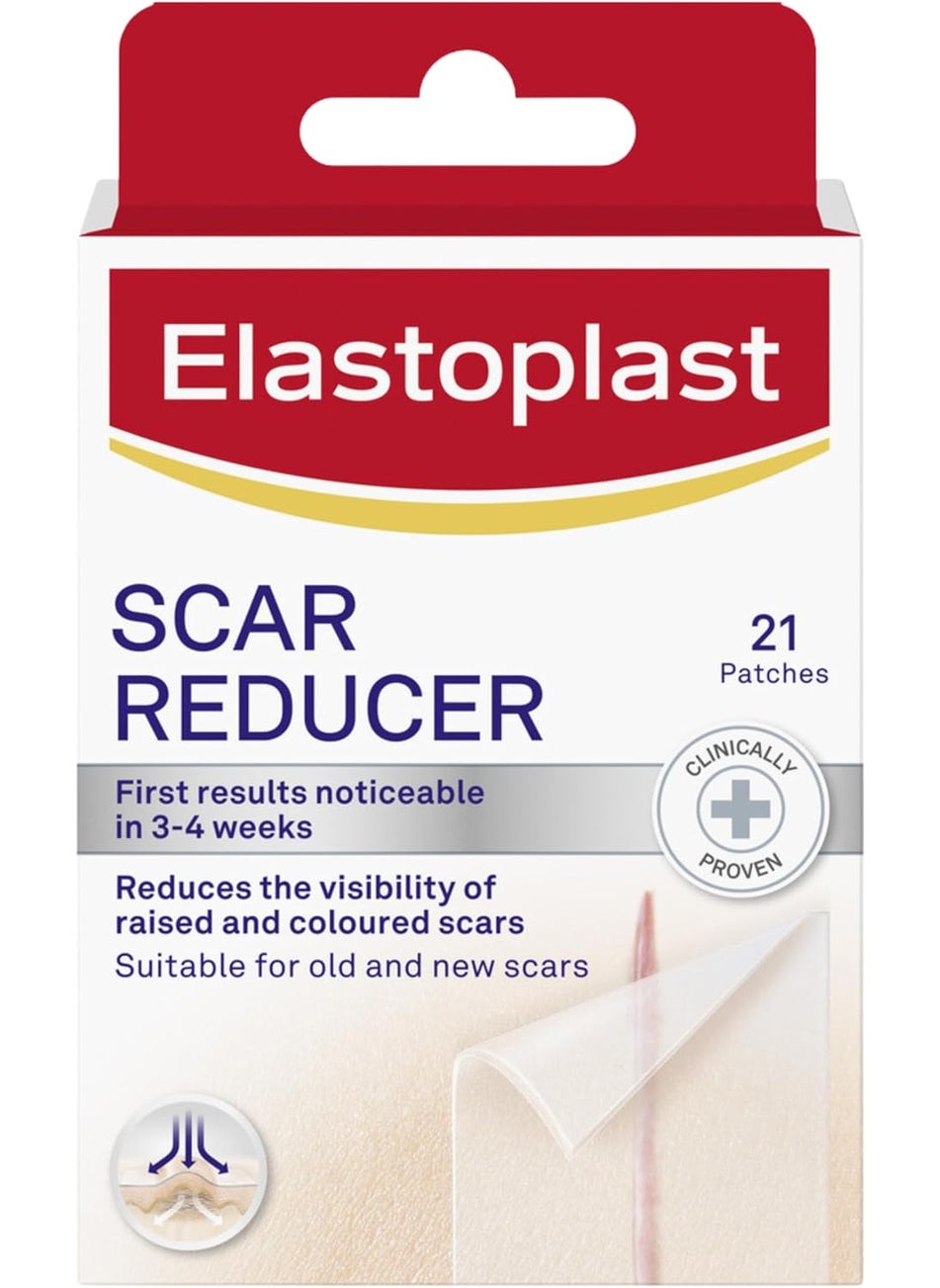 Elastoplast Scar Reducer Plasters (21 Pieces), Quick and Convenient Scar Cover Up Treatment, Scar Sheets to Reduce Visbility of Scars, Scar Plaster Pack for Quick Results