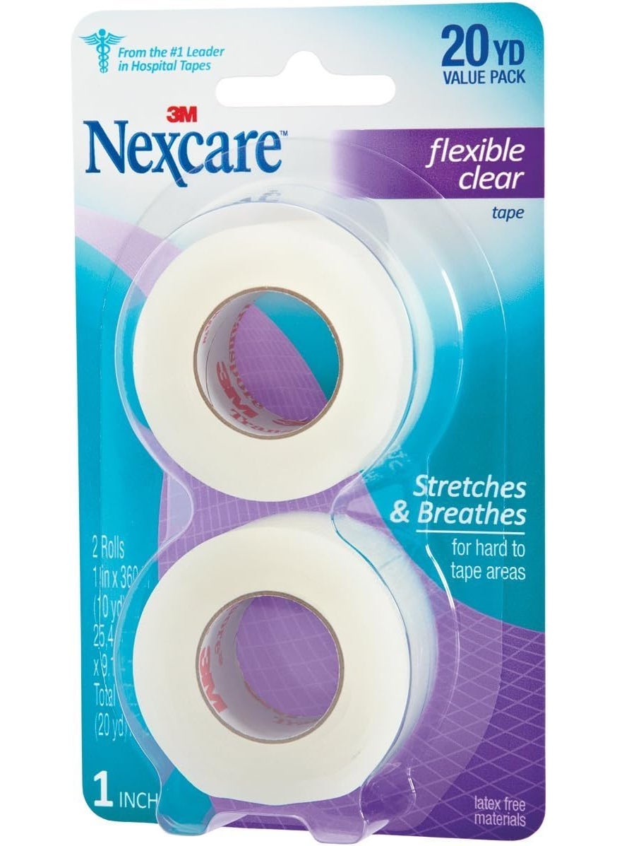 3m Nexcre Flex Clr FST Ad Size 3m Nexcre Flex Clear First Aid Tape 1 X 10yd, 2 Count (Pack of 1)