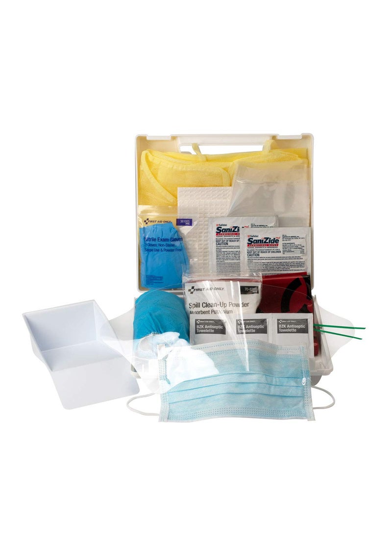 First Aid Only 214-U/FAO Body Fluid Clean Up Kit, 23-Piece Blood Pathogen Clean Up Kit in Plastic Case