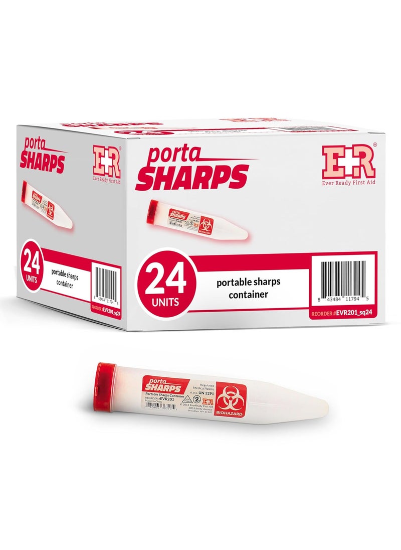Ever Ready First Aid Porta Sharps Transportable Sharps Container with Locking Mechanism - 24 Count