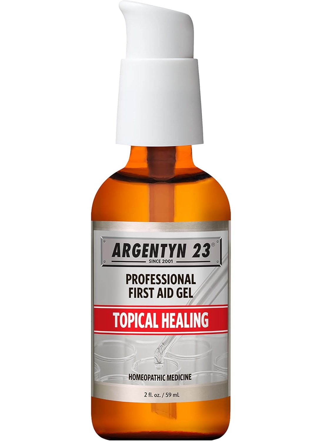 Argentyn 23 Professional Silver First Aid Gel, Topical Healing Homeopathic Medicine, 2oz Pump