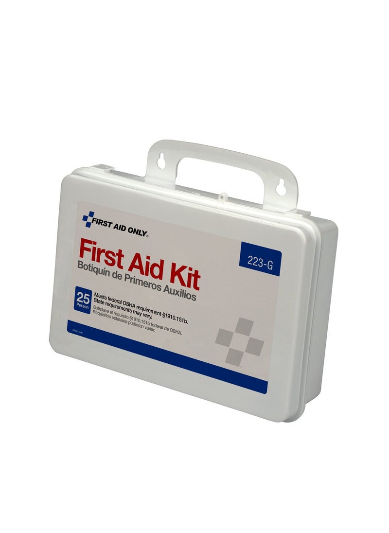 First Aid Only 223-G 25-Person Emergency First Aid Kit for Office, Home Improvement, and Construction with Gasket, 107 Pieces