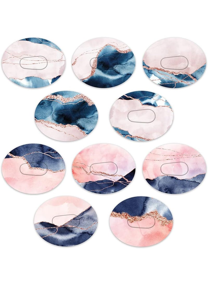 Dexcom Adhesive Mix Design - Adhesive Patches with Split Backing, Easy to Apply x 10 Pack -Rose Gold Swirl (Dexcom G6)