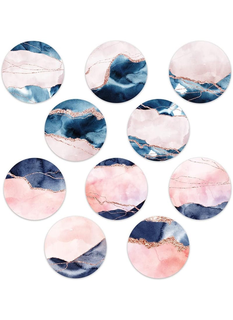 Dexcom Adhesive Mix Design - Adhesive Patches with Split Backing, Easy to Apply x 10 Pack -Rose Gold Swirl (Full Circle NO Cut)