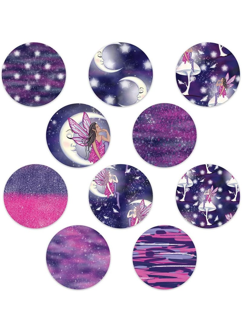 Dexcom Adhesive Mix Design - Adhesive Patches with Split Backing, Easy to Apply x 10 Pack - Fairies (Full Circle NO Cut)