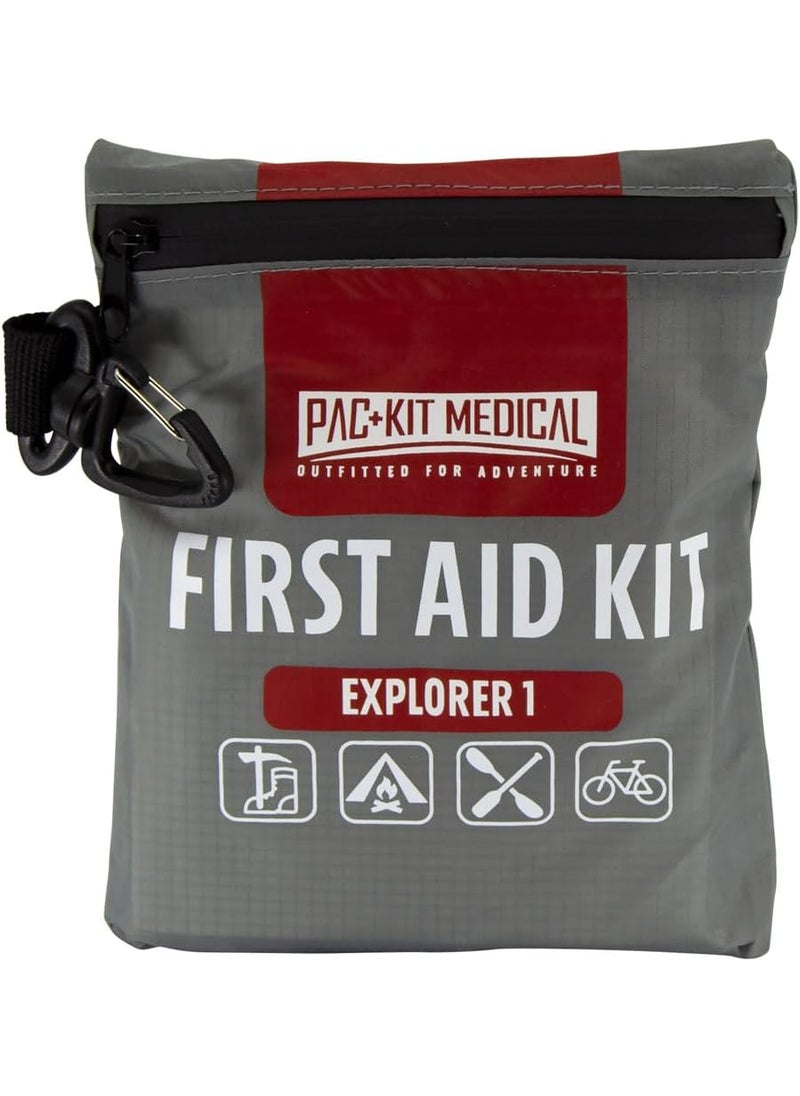 Pac-Kit Watertight Explorer 1 First Aid Kit for Hiking, Camping and Outdoor Activities, 67 Pieces