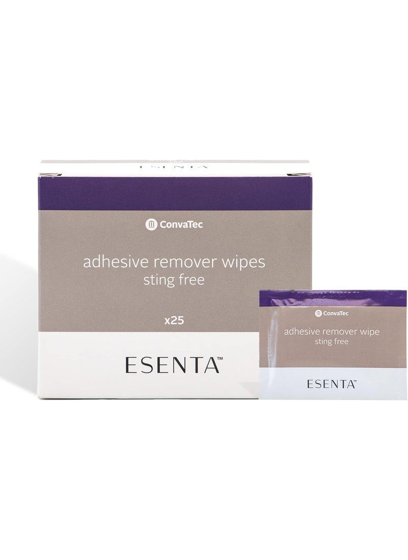 ConvaTec ESENTA Adhesive Remover Wipes for Around Stomas and Wounds, Sting Free, Alcohol Free, 25ct Box (Pack of 1)