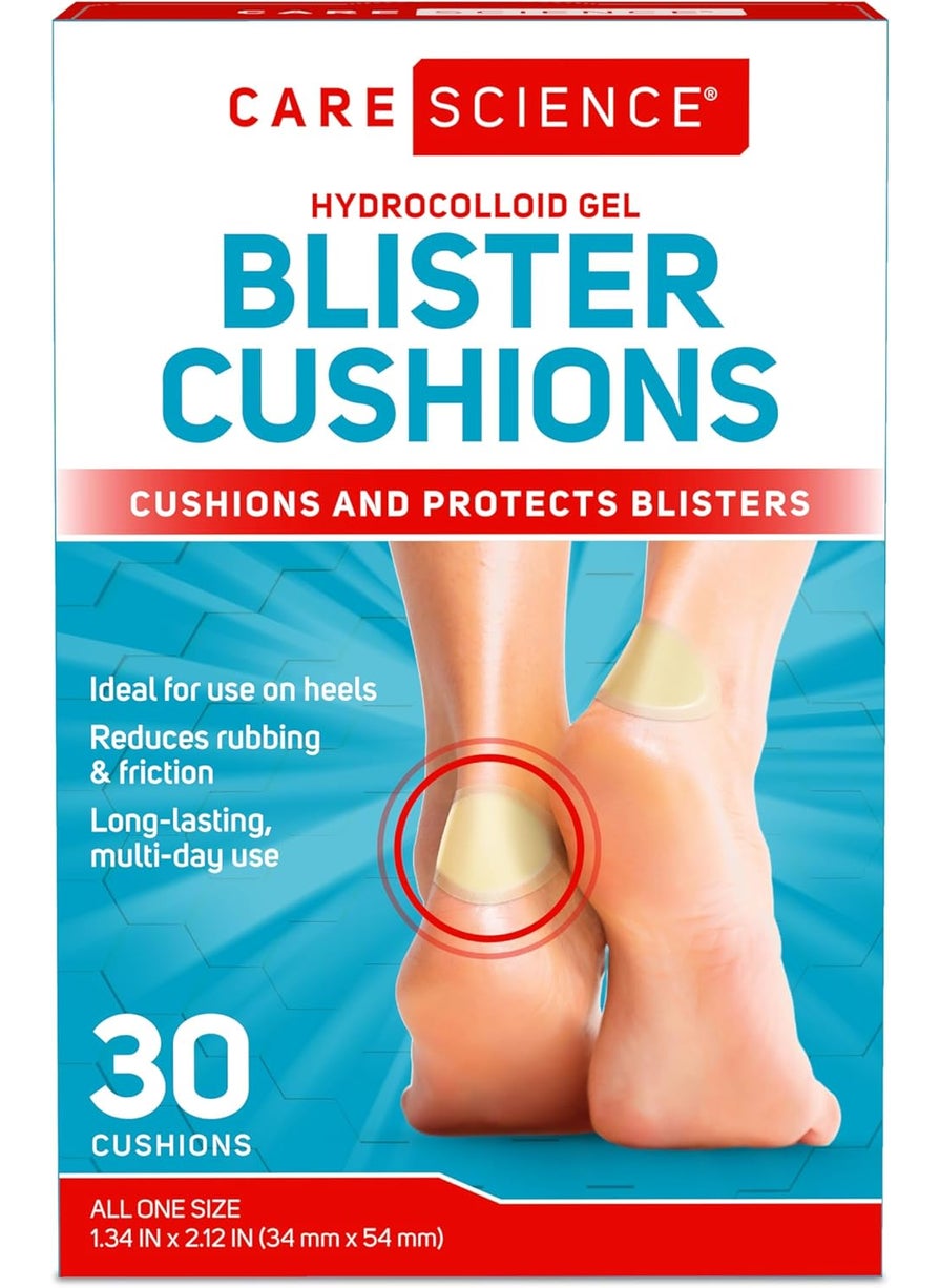 Care Science Hydrocolloid Gel Blister Cushion Bandages, 30 ct | Cushions & Protects Blisters, Long-Lasting