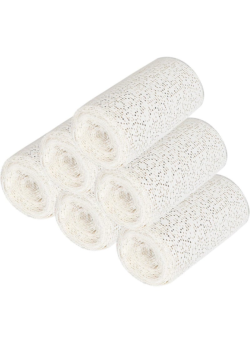 Plaster Paris Bandage 6 Rolls Plaster Cast Bandages Skin Friendly Modelling Bandages Craft Bandage Roll Plaster of Paris Gauze Wrap Cloth Bandages for Art Crafts Modelling Moulds 4inchx3yard