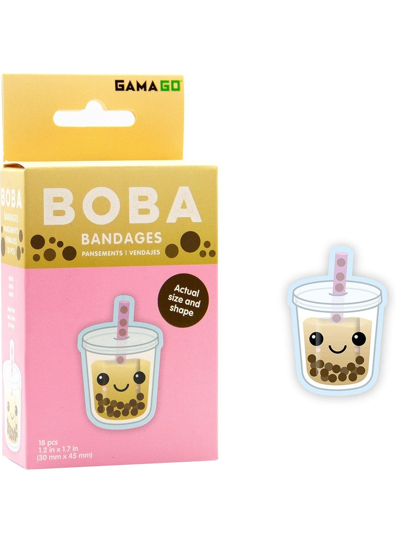 Boba Tea Bandages | Set of 18 Individually Wrapped Self Adhesive Bandages