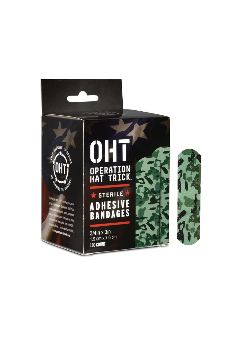 Dukal 1087755-BX Operation Hat Trick Adhesive Bandage, 3/4