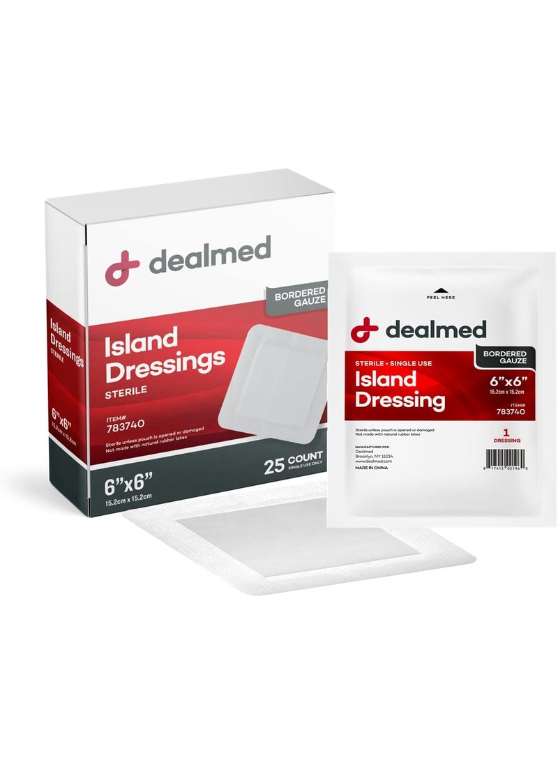 Dealmed Sterile Gauze Island Wound Dressing 6