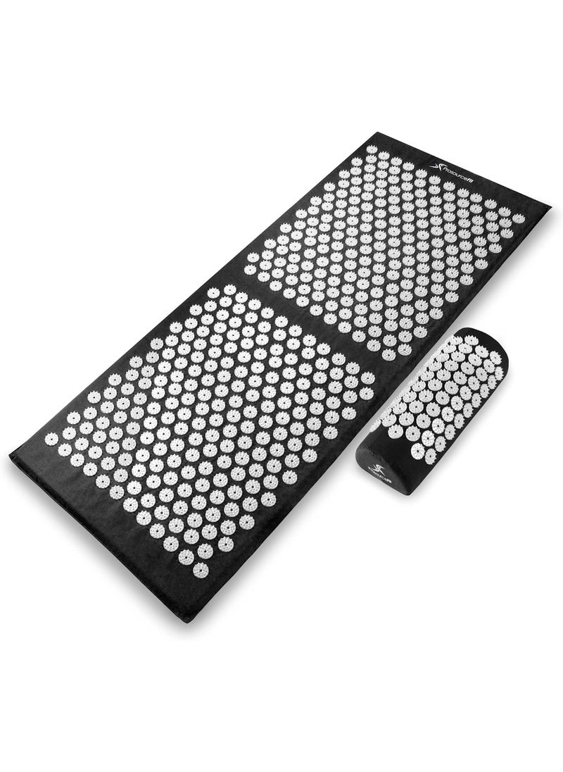 ProsourceFit Acupressure Mat and Pillow Set for Back/Neck Pain Relief and Muscle Relaxation, Blue