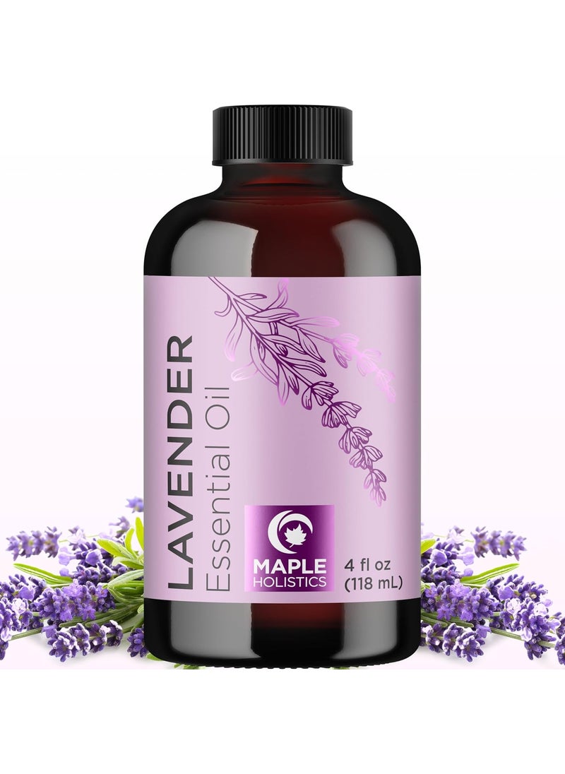 Pure Lavender Essential Oil 4oz - Relaxing Lavender Oil Essential Oil for Diffuser Aromatherapy Sleep and Mood - Pure Lavender Oil for Hair Skin and Nails Plus Calming Aromatherapy Oil for Diffuser