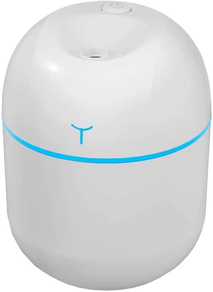 Mini Portable Aromatherapy Diffuser Humidifier Aroma Scent Cool Mist Diffuser Colorful Light 2 mist modes auto shutoff, Small, White