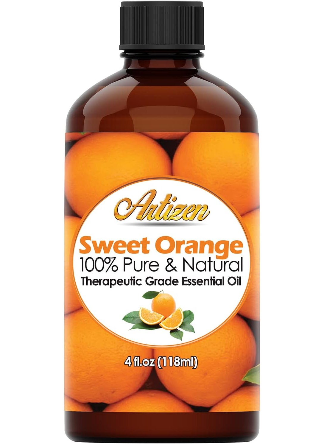 Artizen 4oz Oils - Sweet Orange Essential Oil - 4 Fluid Ounces