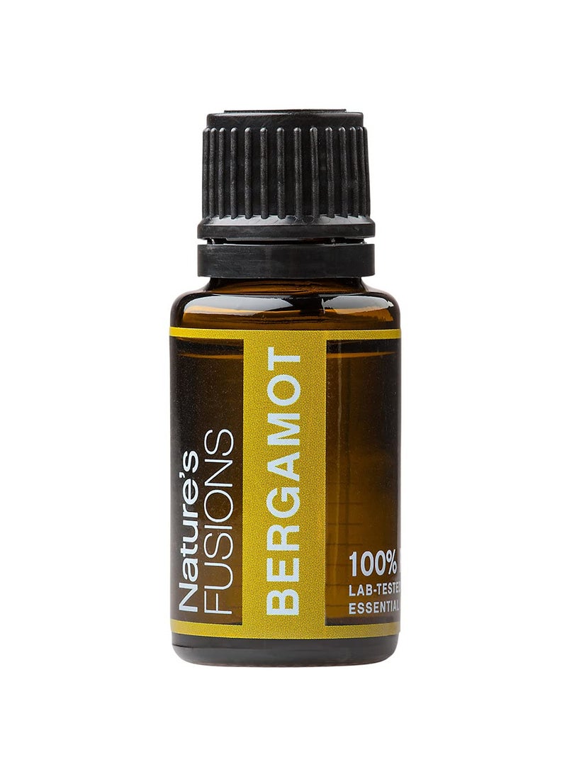 Nature's Fusions Bergamot Essential Oils for Brightening, 100% Pure and Natural, Undiluted, Therapeutic Grade for Aromatherapy and Topical Use (15 mL)