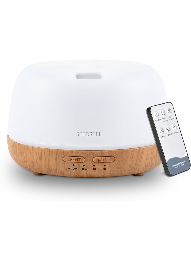 300ML Essential Oil Diffuser with 7-Color LED Lights and Remote Control, Modern Minimalist Design, High-Efficiency Ultrasonic Mist Aromatherapy Diffuser for Home