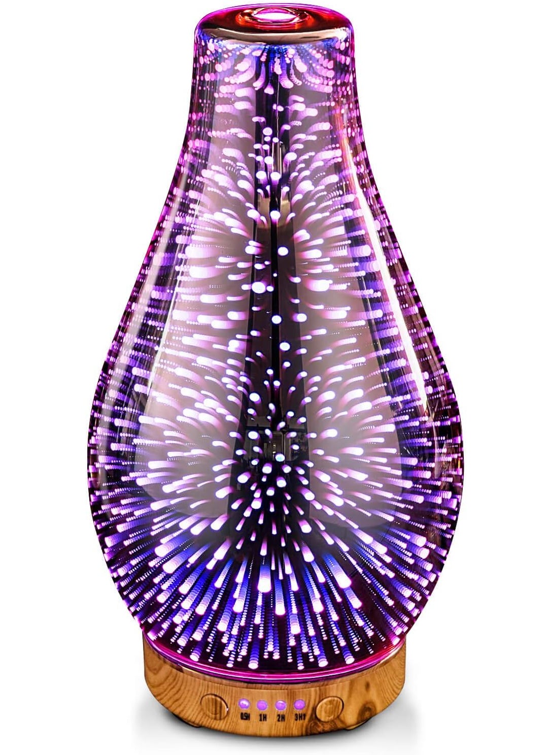 Porseme Essential Oil Diffuser, Aroma Ultrasonic Humidifier with Rose Gold Handmade Glass, BPA Free, 7 Color Changing Night Light, Waterless Auto-Off, Timer Setting (Rose Gold Volcano)