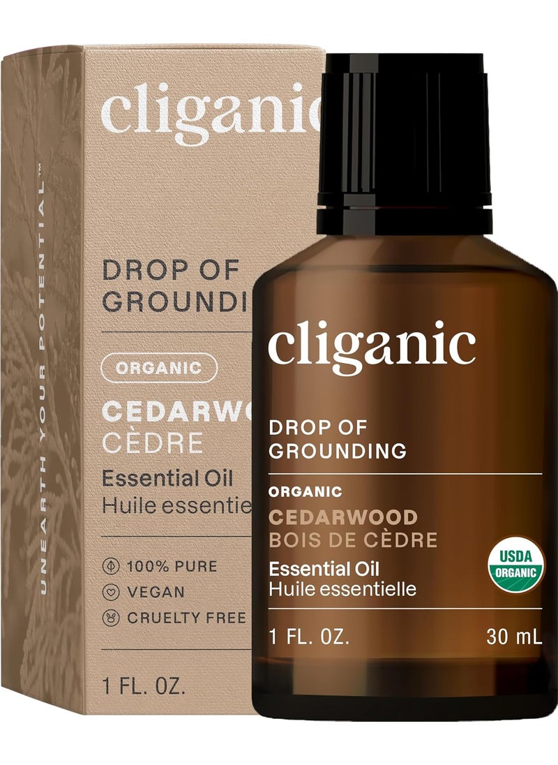 Cliganic Organic Cedarwood Essential Oil - 100% Pure Natural Undiluted, for Aromatherapy Diffuser | Non-GMO Verified (Packaging May Vary)
