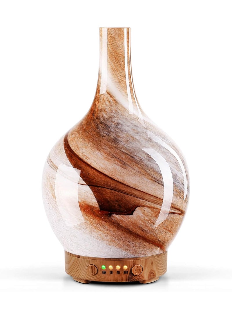 Porseme 150ml Glass Essential Oil Diffuser Aromatherapy Ultrasonic Cool Mist Humidifier 6 Running Hours Waterless Auto-Off Air Diffusers for Relax Yoga,Office Working Spa and Rest (Desert)