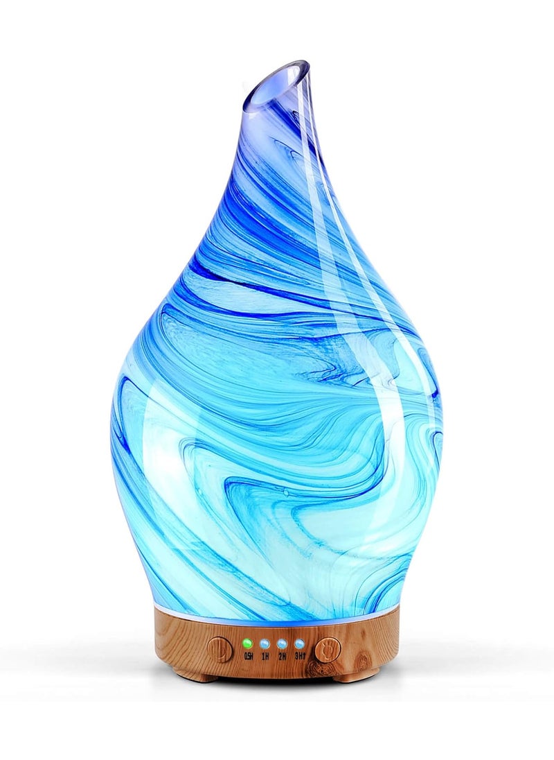 Porseme 150ml Essential Oil Diffuser Glass Color Changing Aroma Air Diffusers Aromatherapy Ultrasonic Cool Mist Humidifier 6 Running Hours Waterless Auto-Off for Sleeping, Yoga, Office, Spa (Ink)