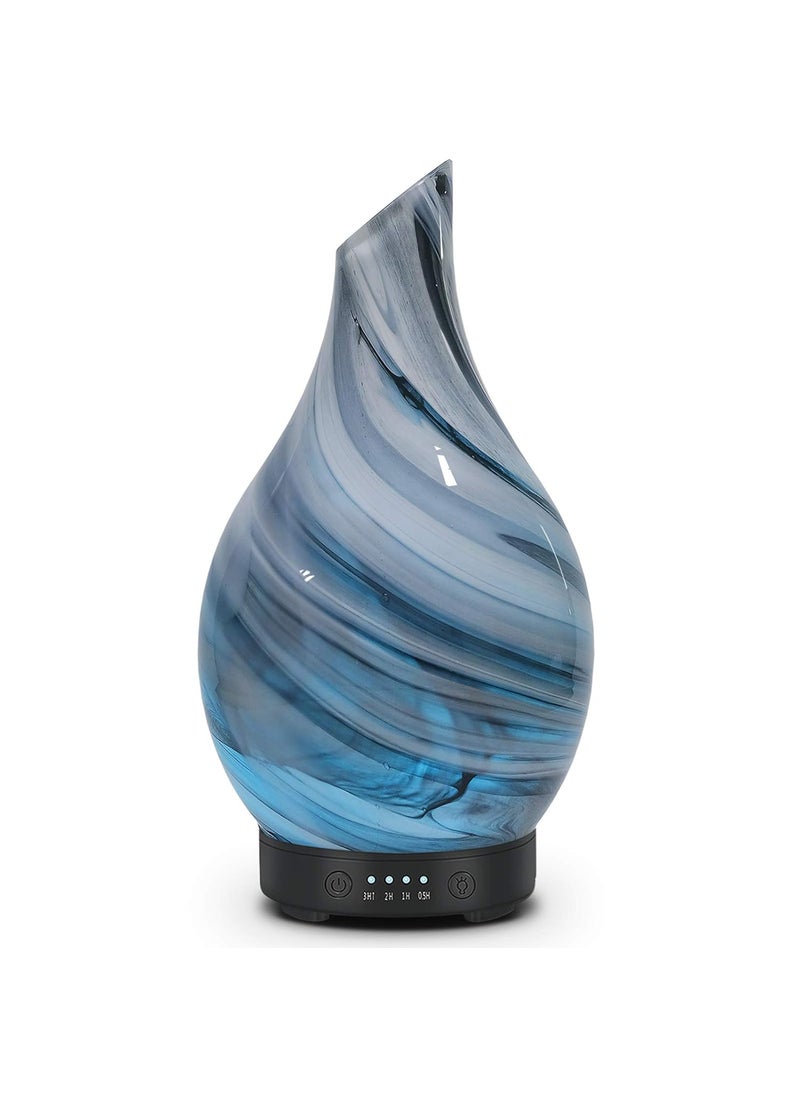 Essential Oil Diffuser 120ml Ultrasonic Aromatherapy Diffuser with Handmade Glass BPA Free Waterless Auto-Off, 4 Timer Setting 7 Colors Changed LED for Home Yoga Office