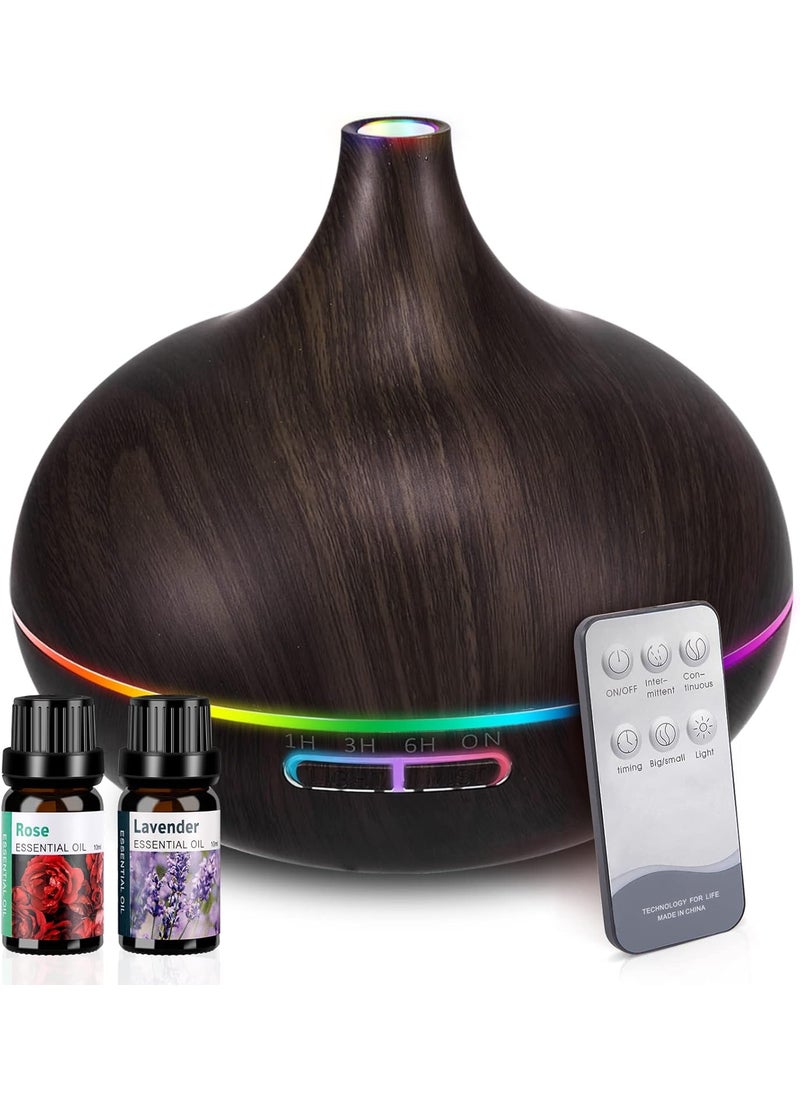 Essential Oil Diffuser Humidifier Ultrasonic Aromatherapy Diffuser with 4 Timer Settings & 7 Different Lights for Office Home Study Yoga Spa Baby