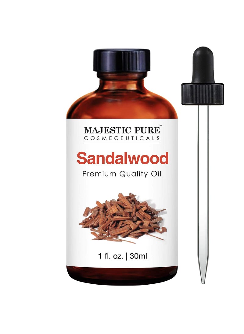 MAJESTIC PURE Sandalwood Essential Oil | 100% Pure and Natural Sandalwood Oil | Premium Grade Essential Oils for Hair Care, Home Diffusers, Skin, Aromatherapy, Massage and Humidifiers | 1 Fl Oz