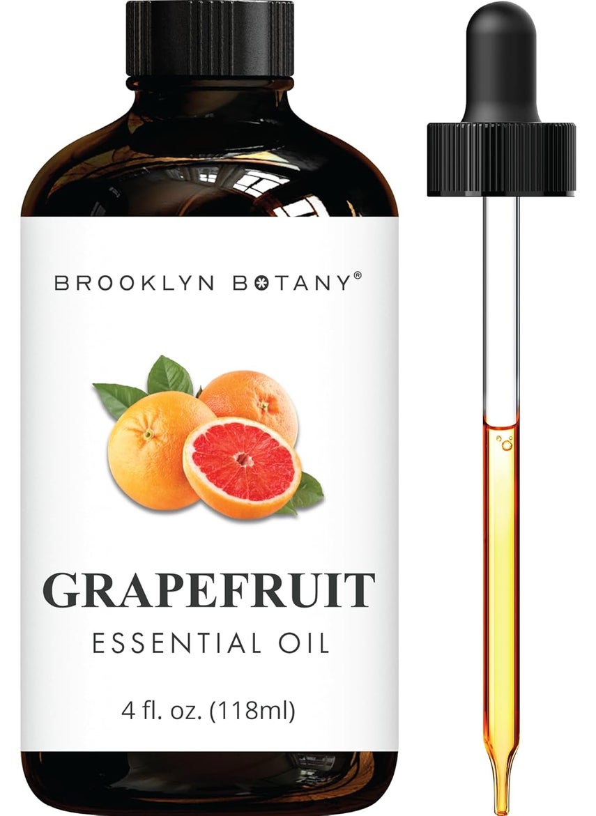 Brooklyn Botany Grapefruit Essential Oil - Huge 4 Fl Oz - 100% Pure and Natural - Premium Grade with Dropper - for Aromatherapy and Diffuser