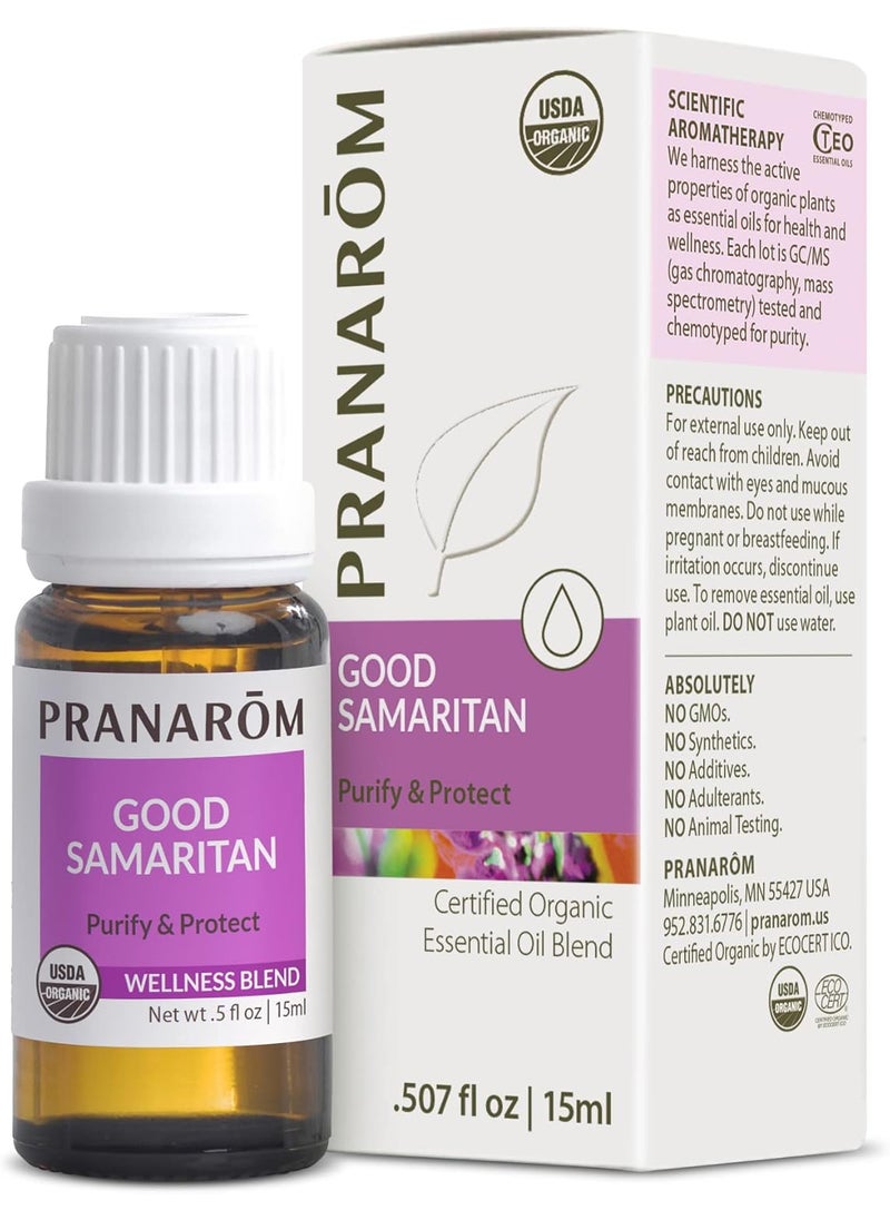 Pranarom - Good Samaritan Essential Oil Blend (15ml) -100% Pure Essential Oil for Diffusing and Cleaning | Lemon, Rosemary, Eucalyptus, Cinnamon