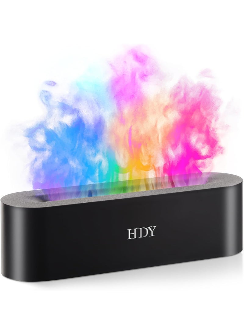 Color Flame Ultrasonic Humidifier - 7 Color LED Essential Oil Diffuser, Silent Fireplace Design with Timer & Waterless Auto Shut-Off, 150ml Capacity for Home, Hotel & Office Use (Black)