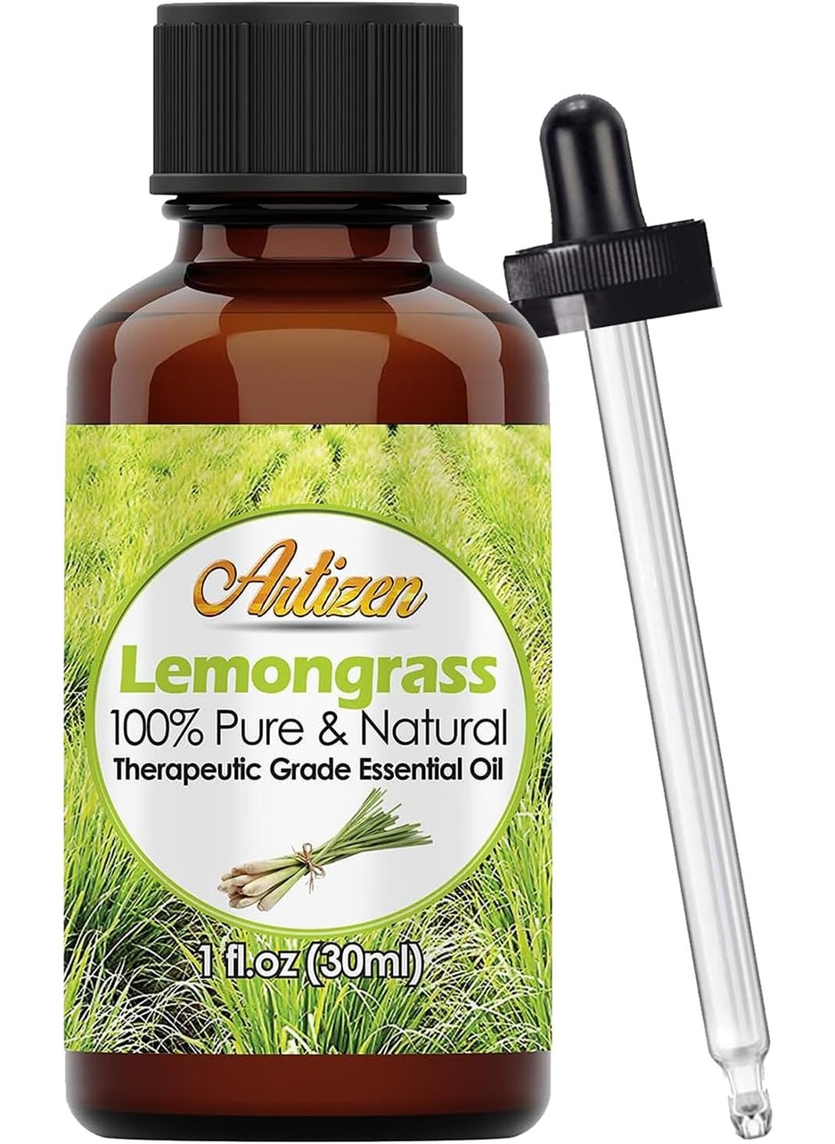Artizen Oils - 30ml Lemongrass Essential Oil, Pure Lemongrass Oil - 1 Fluid Ounce