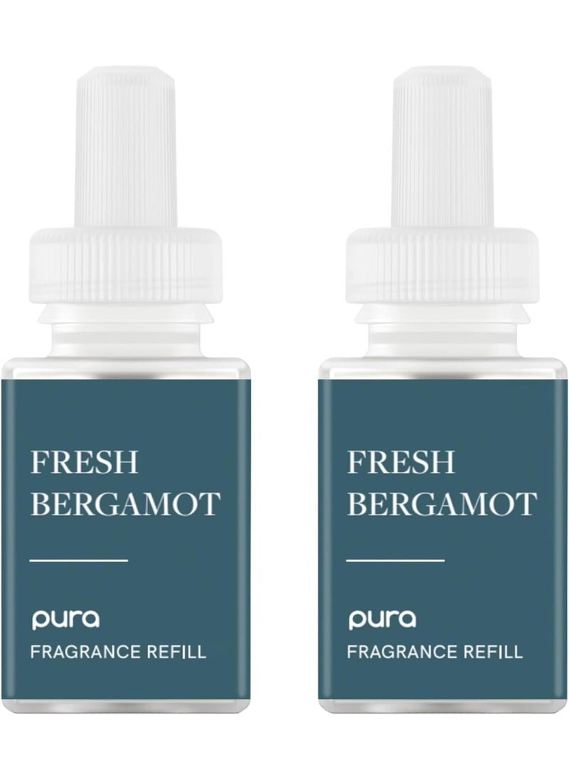 Pura Malodor Refill - Smart Home Air Diffuser Fragrance Refill - Up to 120-Hours of Premium Fragrance per Refill - Clean Diffuser Fragrance - Air Deodorizer & Odor Eliminator - 2 Pack, Fresh Bergamot