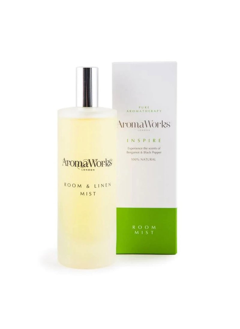 Aromaworks Inspire Room Mist - - Warm Aroma Combines Top Notes Of Spicy Black Pepper And Freshness Of Lime - 3.38 Oz Room Spray