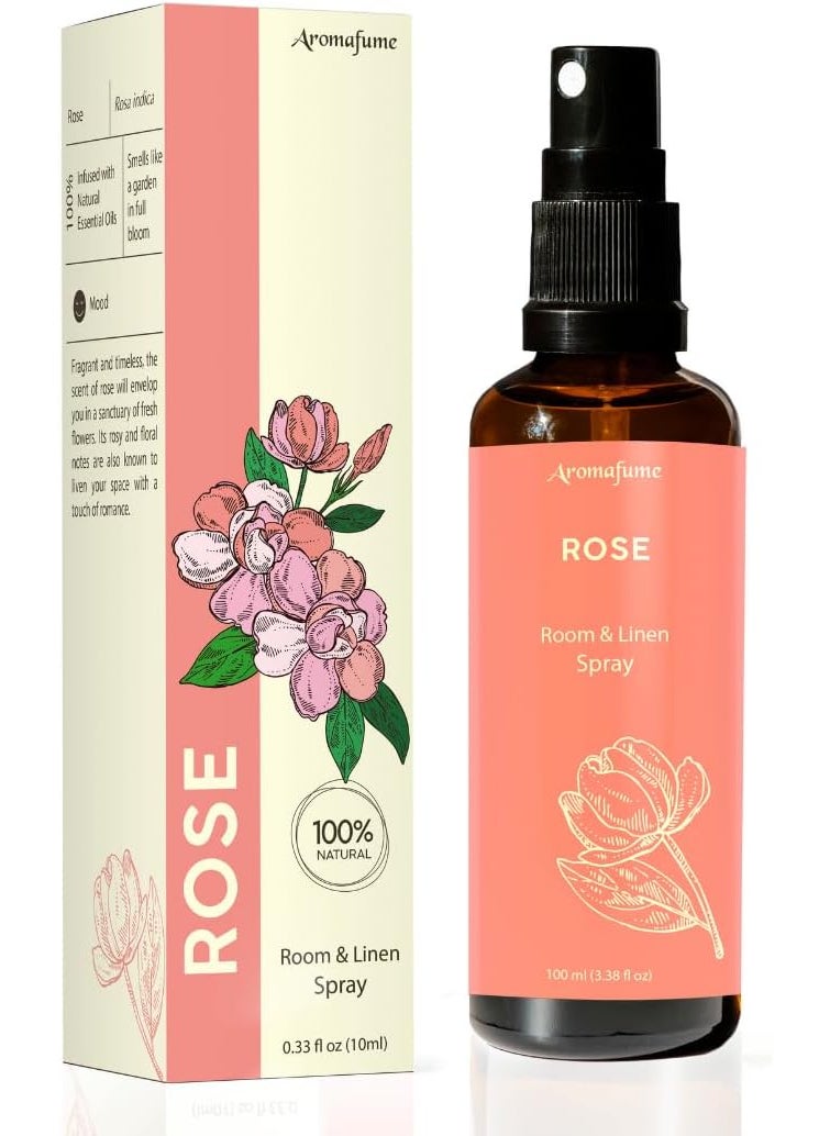Rose Room, Linen & Pillow Spray by Aromafume | 100ml/3.38 fl oz | with Pure Rose Essential Oil | Aromatherapy Spray | Mist for Bedding, Fabrics