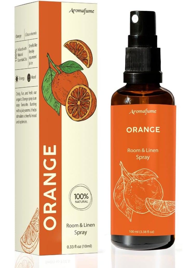 Orange Room, Linen & Pillow Spray by Aromafume | 100ml/3.38 fl oz | with Pure Orange Essential Oil | Aromatherapy Spray | Mist for Bedding, Fabrics