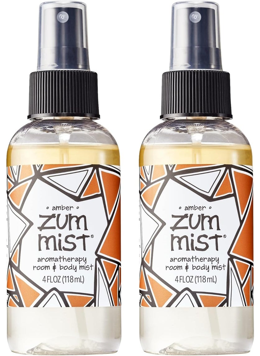 Zum Indigo Wild Mist Room & Body Spray - Aromatherapy Essential Oil Spray - Natural Body Mist & Room Spray - Amber Scent - 4 fl oz (Pack of 2)