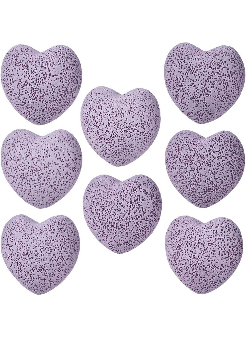 SUNYIK Lava Rock Gemstone Puffy Heart, Natural Pocket Stone Figurine Decoration Aromatherapy Essential Oil Diffuser Set, 1 inch, Purple, Pack of 10