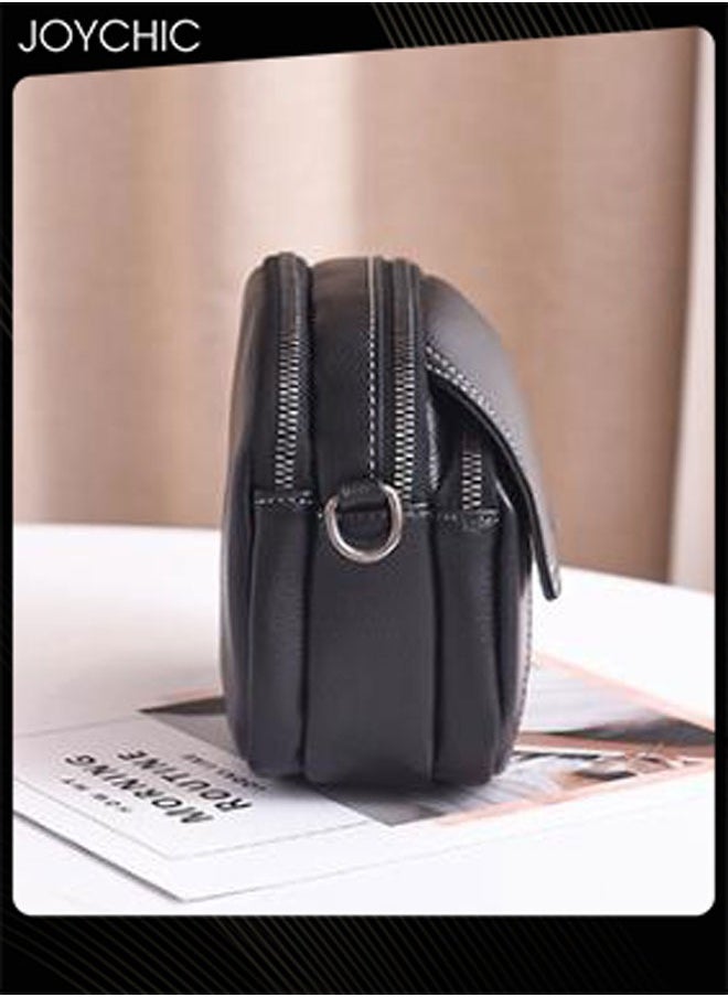 Women Leather Waterproof and Wear-resistant Shoulder Bag Ladies Small Lightweight Crossbody Bag with Adjustable Straps