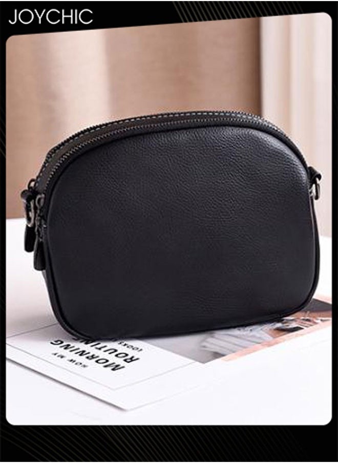 Women Leather Waterproof and Wear-resistant Shoulder Bag Ladies Small Lightweight Crossbody Bag with Adjustable Straps