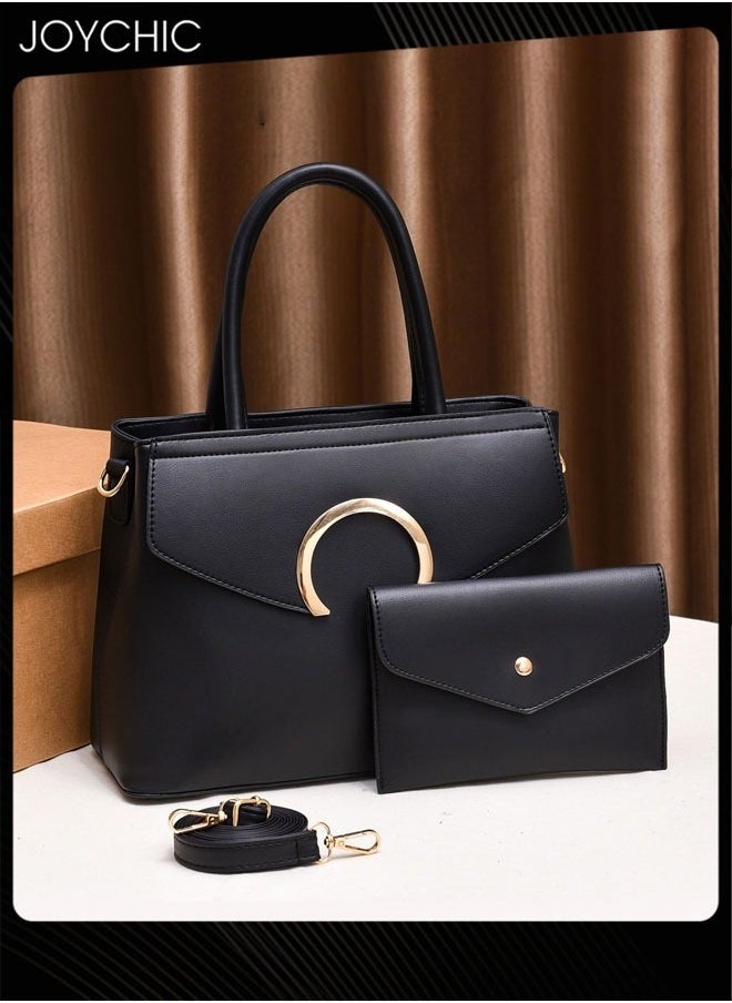 Women Pu Leather Waterproof and Wear Resistant Crossbody Bag Classic Large Capacity Handbag with Adjustable Straps