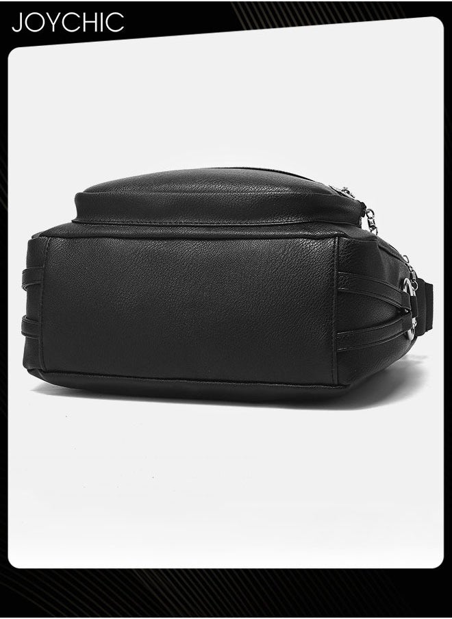 Women Leather Waterproof and Wear Resistant Crossbody Bag  Ladies Multi Pockets Lightweight Messenger Bag with Adjustable Straps