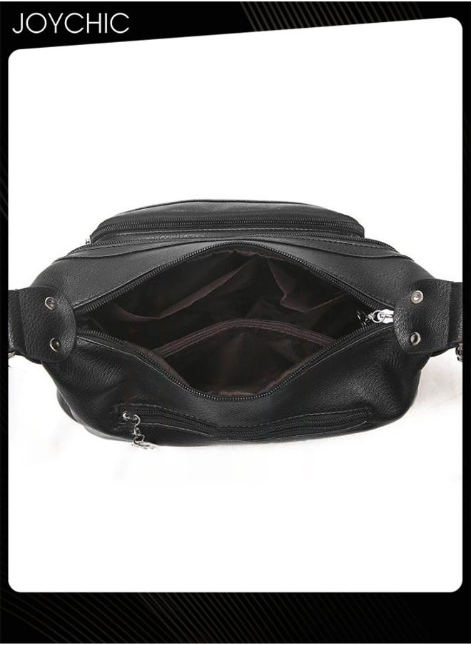 Women Leather Waterproof and Wear Resistant Crossbody Bag  Ladies Multi Pockets Lightweight Messenger Bag with Adjustable Straps