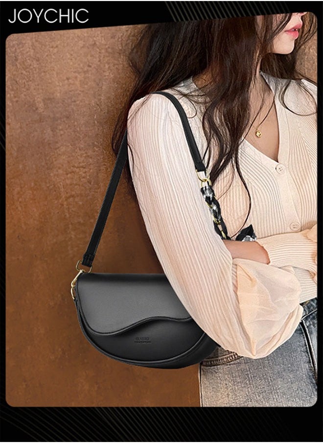 Women Retro Leather Waterproof and Wear-resistant Crossbody Bag Ladies Multipurpose Lightweight Shoulder Bag with Adjustable Straps