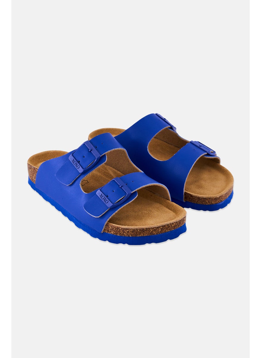 Women Slip On Cork Sandals, Ultra Blue